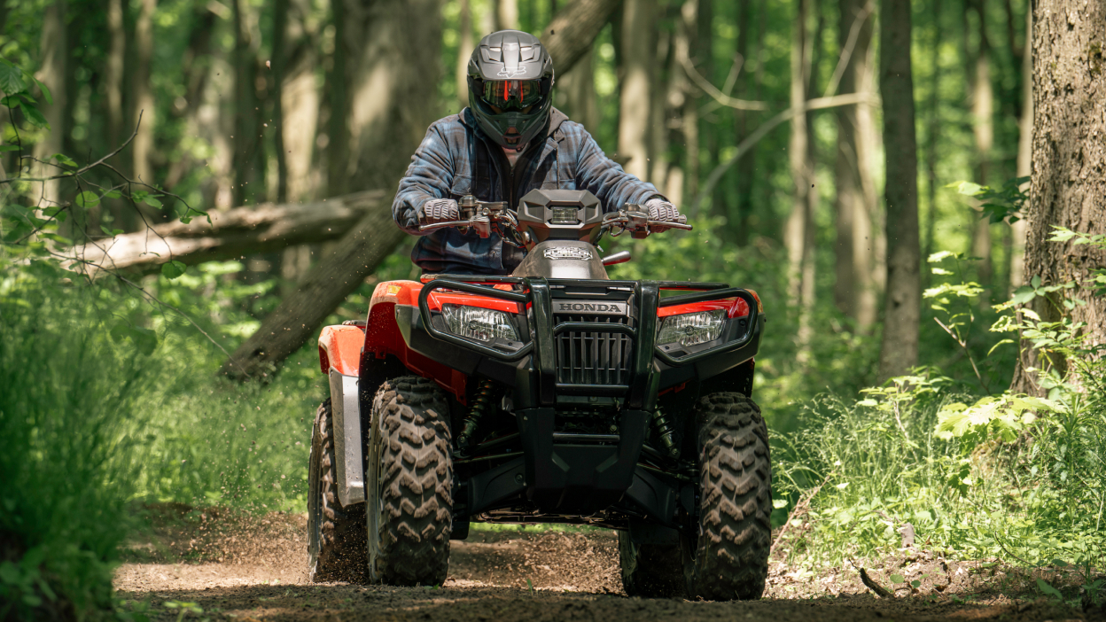 Front view of rider on Rubicon.