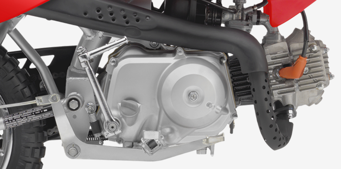 The engine of a Honda CRF50F